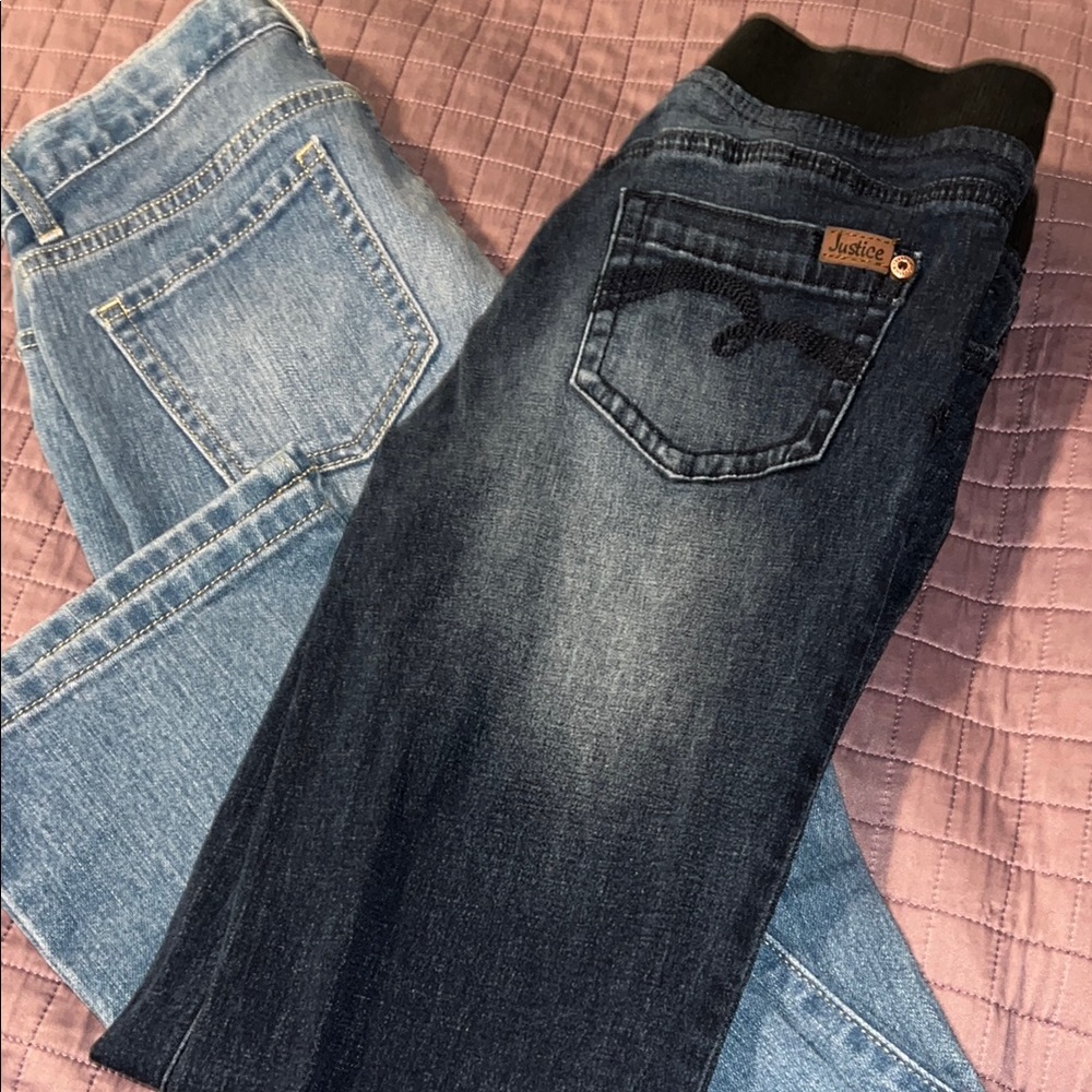 Justice Blue Jeggings and Children’s Place Bootcut with Classic Denim Style